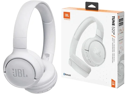 سماعات رأس فوق الأذن JBL Tune 520BT بتقنية Bluetooth 5.3، أبيض - Image 8