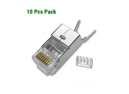 فيش RJ45 موديلار Ugreen Cat7 محمي مطلي ذهب 50U، 10 قطع - Image 2