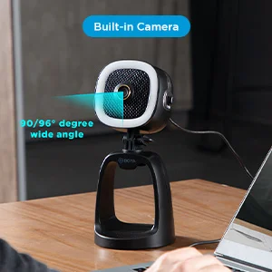 ميكروفون مكثف Boya BY-CM6A USB مع كاميرا HD 1080P وإضاءة تعبئة - أسود - Thumbnail 9