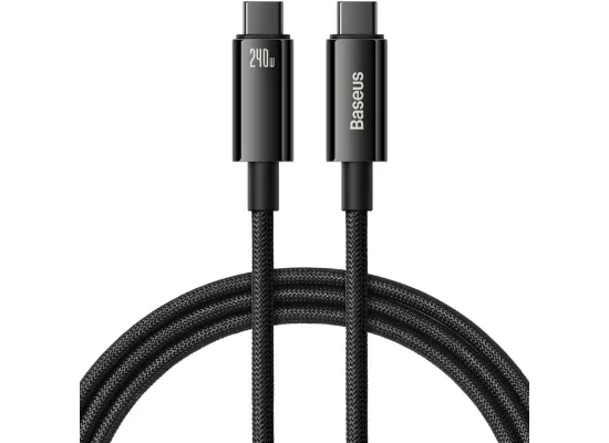 كابل Baseus Tungsten Gold USB-C إلى USB-C للشحن السريع ونقل البيانات 240W بطول 3 متر أسود - Thumbnail 10