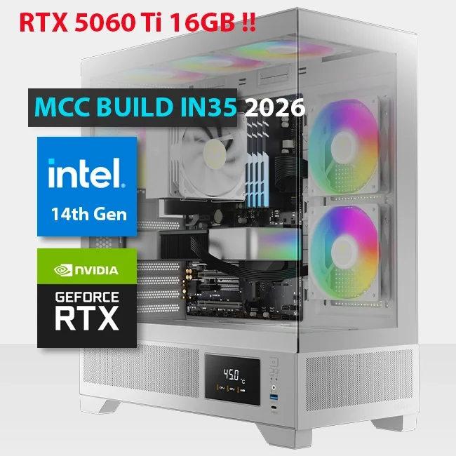 Intel MIDAS IN35-26 Gaming PC - Core i5-14400F, RTX 5060 Ti 16GB, 16GB RAM, 1TB SSD