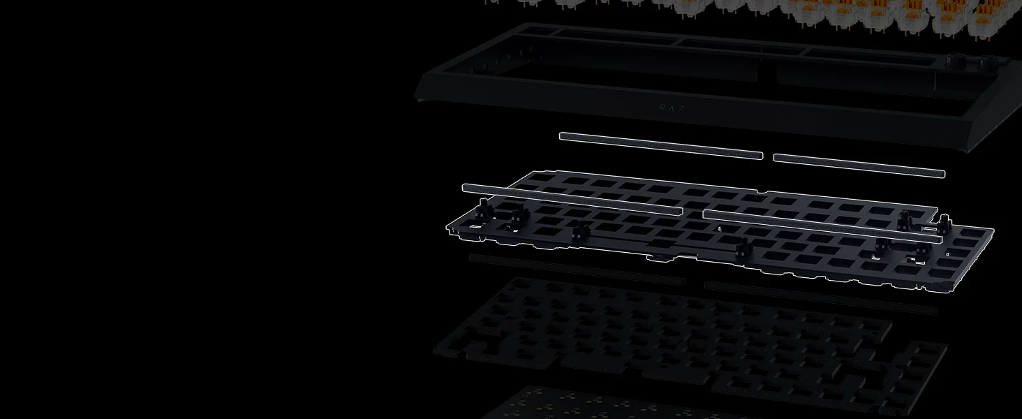 كيبورد ألعاب Razer BlackWidow V4 75% ميكانيكي قابل لتبديل السويتشات مع سويتشات برتقالية لمسية - أسود - Thumbnail 21