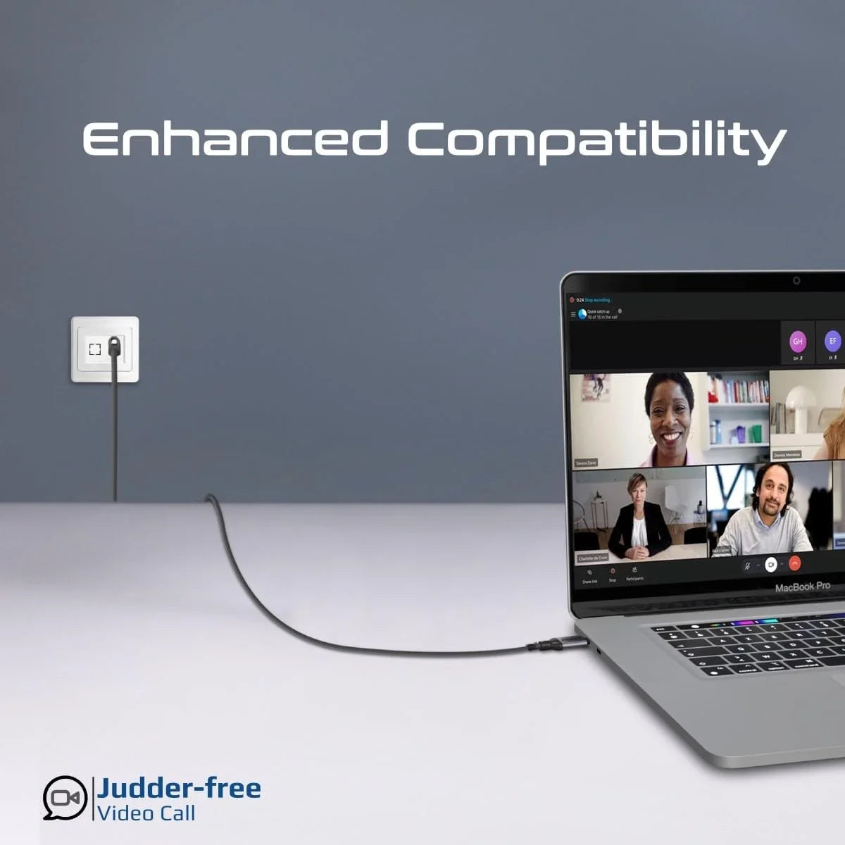 كابل محول إيثرنت إلى USB-C Promate Clink-RJ45 بطول 5 متر بسرعة 1000Mbps وUSB-C 3.2 - Image 3