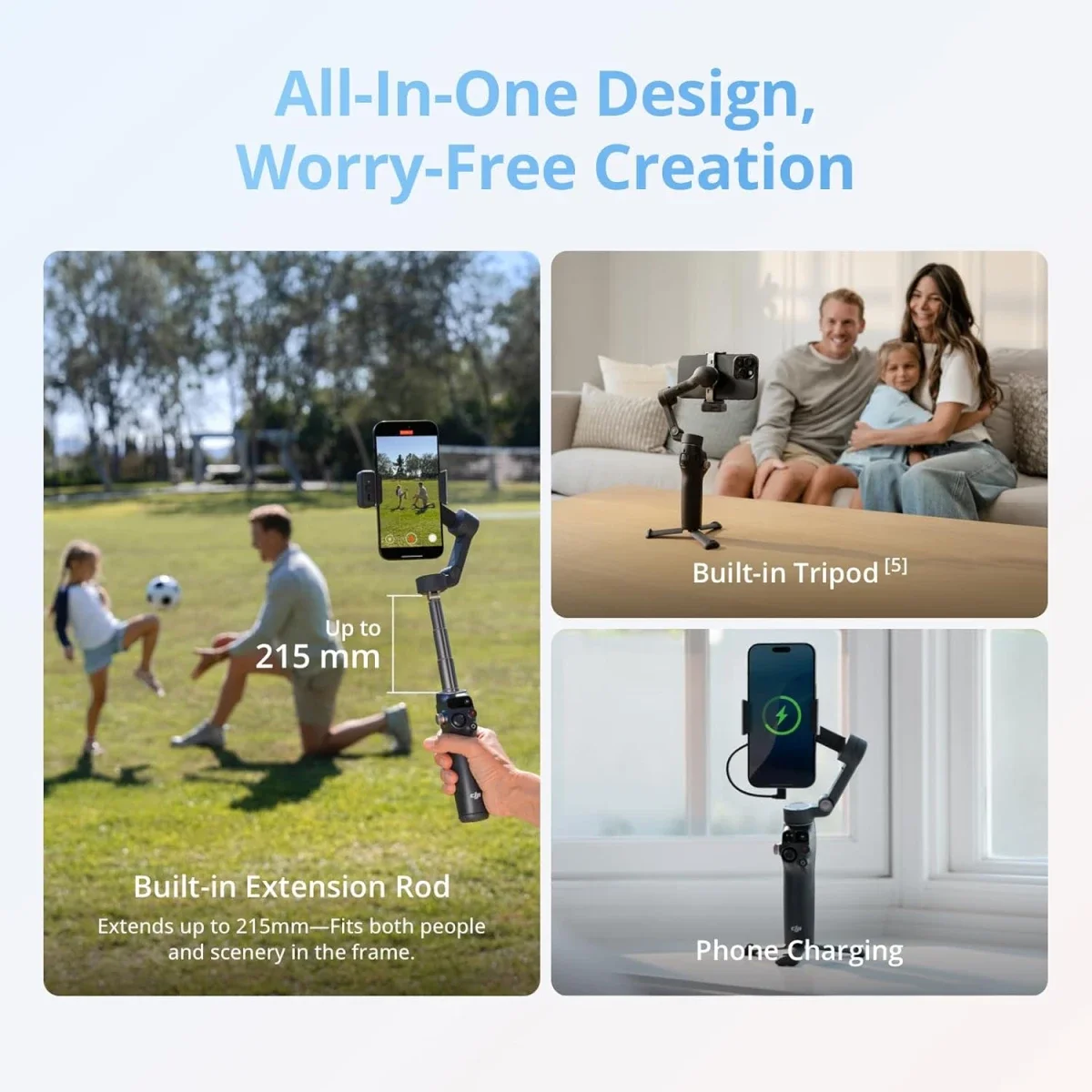 DJI Osmo Mobile 8 Phone Gimbal Stabilizer with AI Tracking, 360° Pan and 10-Hour Battery - Thumbnail 5