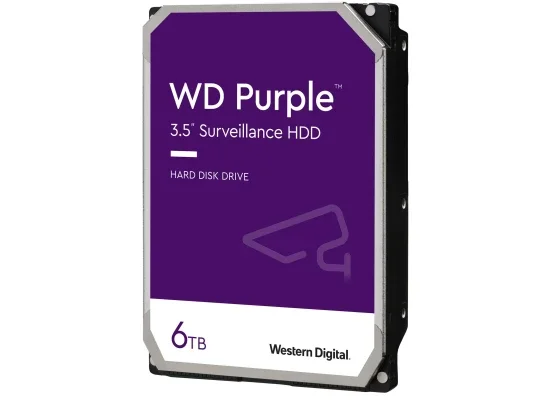 هارد ديسك مراقبة Western Digital WD Purple سعة 6TB SATA 6.0Gb/s كاش 256MB داخلي 3.5 إنش