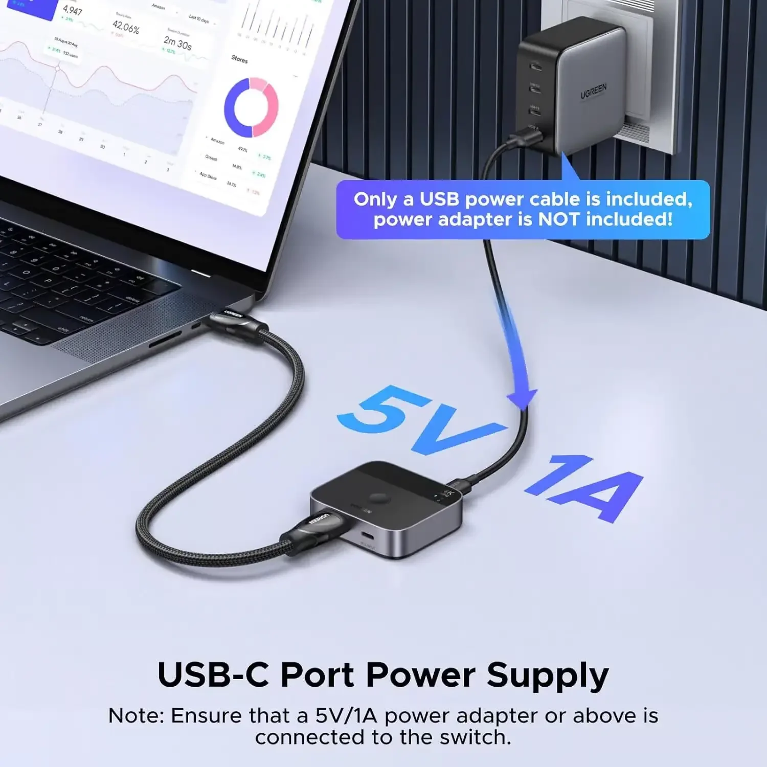 Ugreen 55452 USB-C and HDMI to HDMI Switch 4K 60Hz - Image 4
