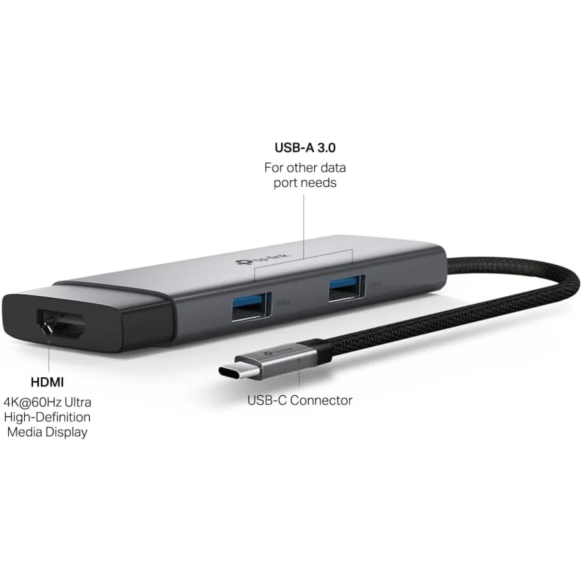 TP-LINK UH5020C USB Type-C 5-in-1 Hub with 4K HDMI, 100W PD and USB 3.0 - Thumbnail 2