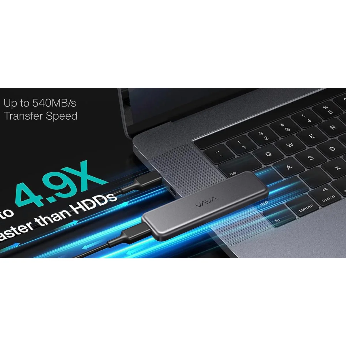 قرص SSD خارجي محمول VAVA بسعة 512GB وسرعة نقل 540MB/s وتشفير AES 256-Bit - Image 5