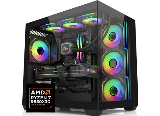 كمبيوتر ألعاب مكتبي GTS 9850X3D بمعالج AMD Ryzen 7 9850X3D وكرت RTX 5060 Ti وذاكرة 32GB وتخزين 1TB - Image 2