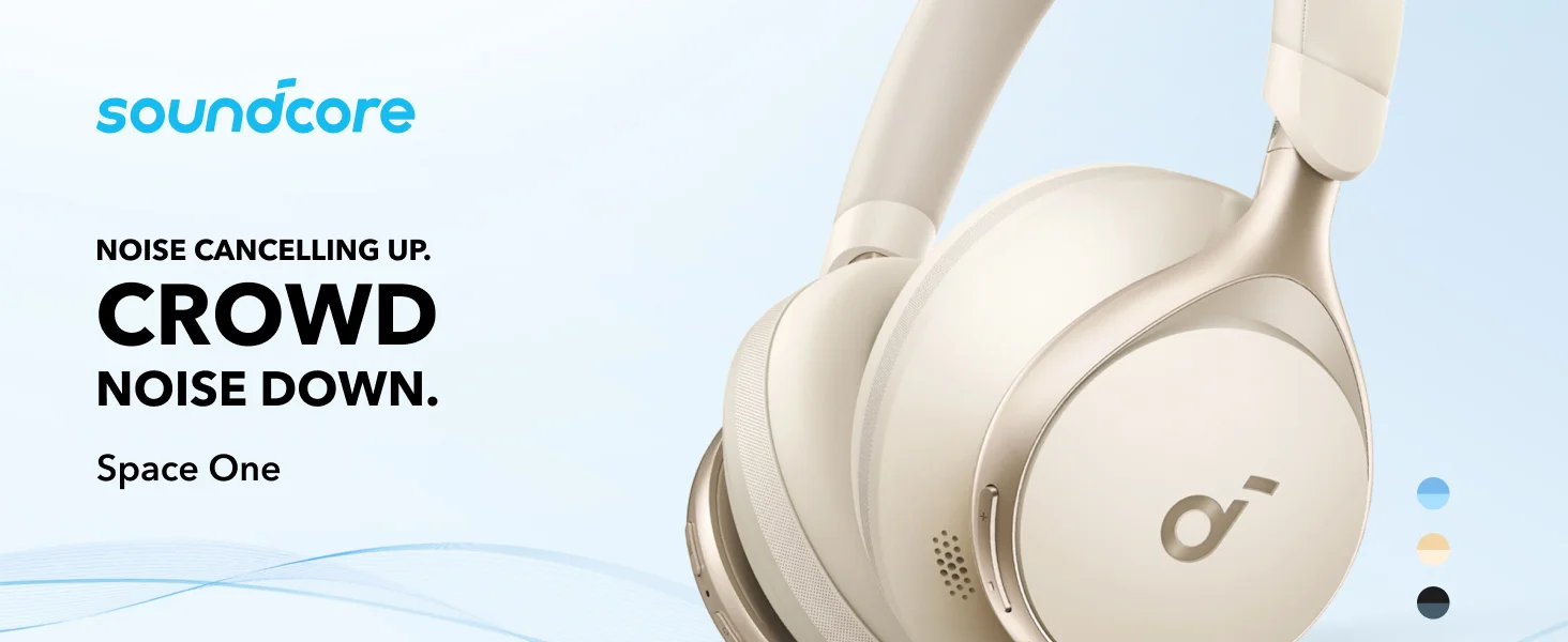 Anker Soundcore Space One ANC Headphones, 2X Voice Reduction, 40H ANC, Bluetooth 5.3, White - Image 9