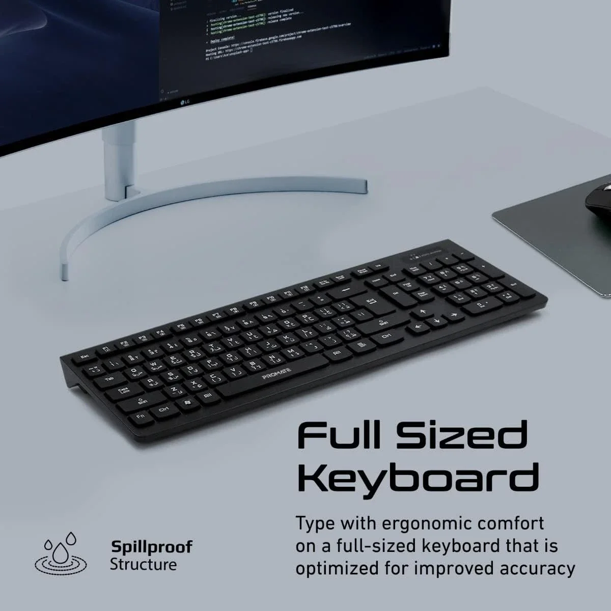 Promate ProCombo-12 Wireless Arabic/English Keyboard & Mouse Combo with Nano USB Receiver - Thumbnail 5
