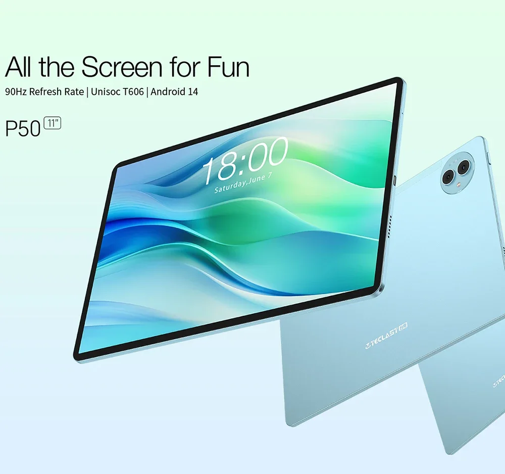 جهاز لوحي TECLAST P50 (2025) 11 إنش IPS بتردد 90Hz وأندرويد 15 وLTE، 8GB رام، 128GB، أزرق - Thumbnail 4
