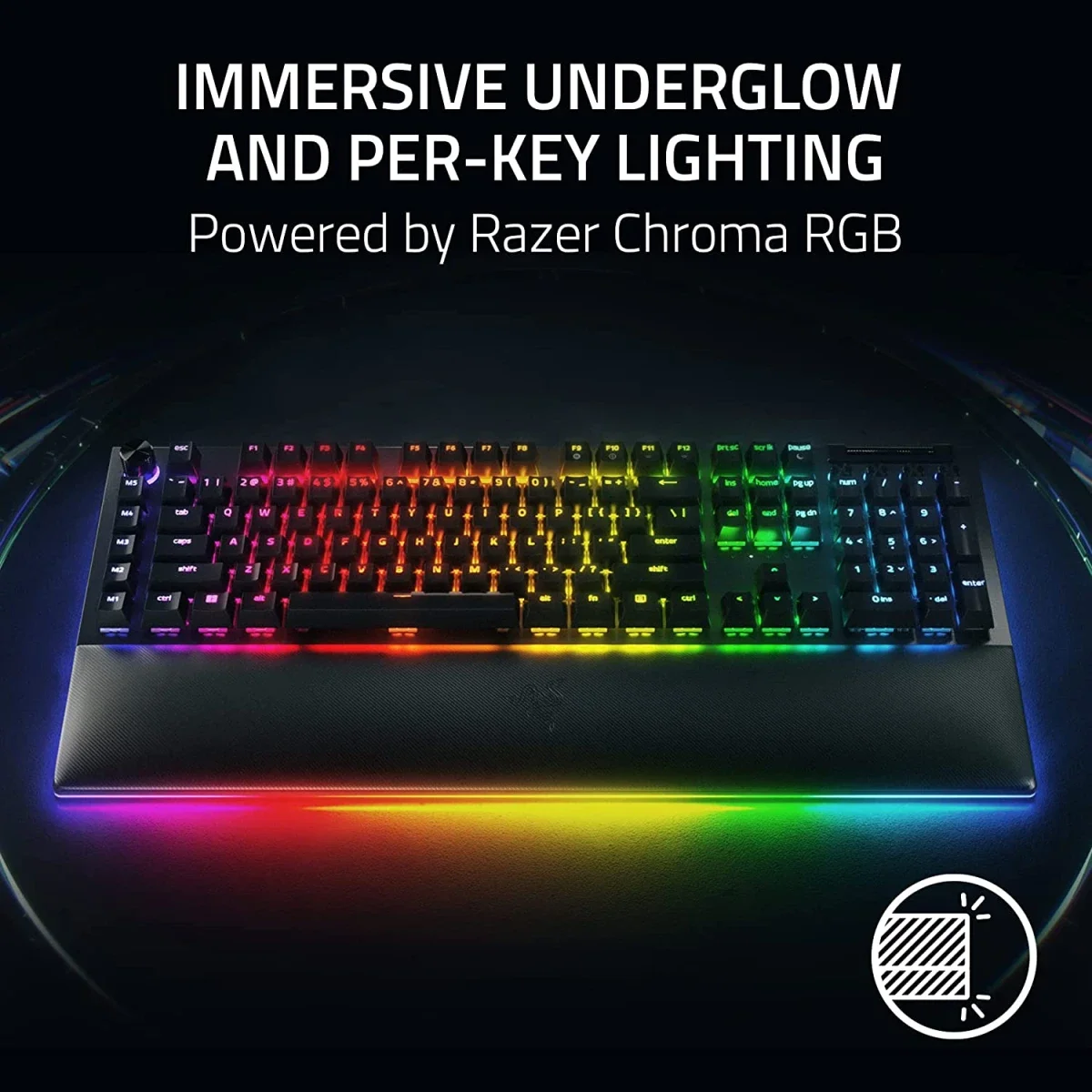 لوحة مفاتيح ألعاب ميكانيكية سلكية Razer BlackWidow V4 Pro بمفاتيح Green - Thumbnail 3