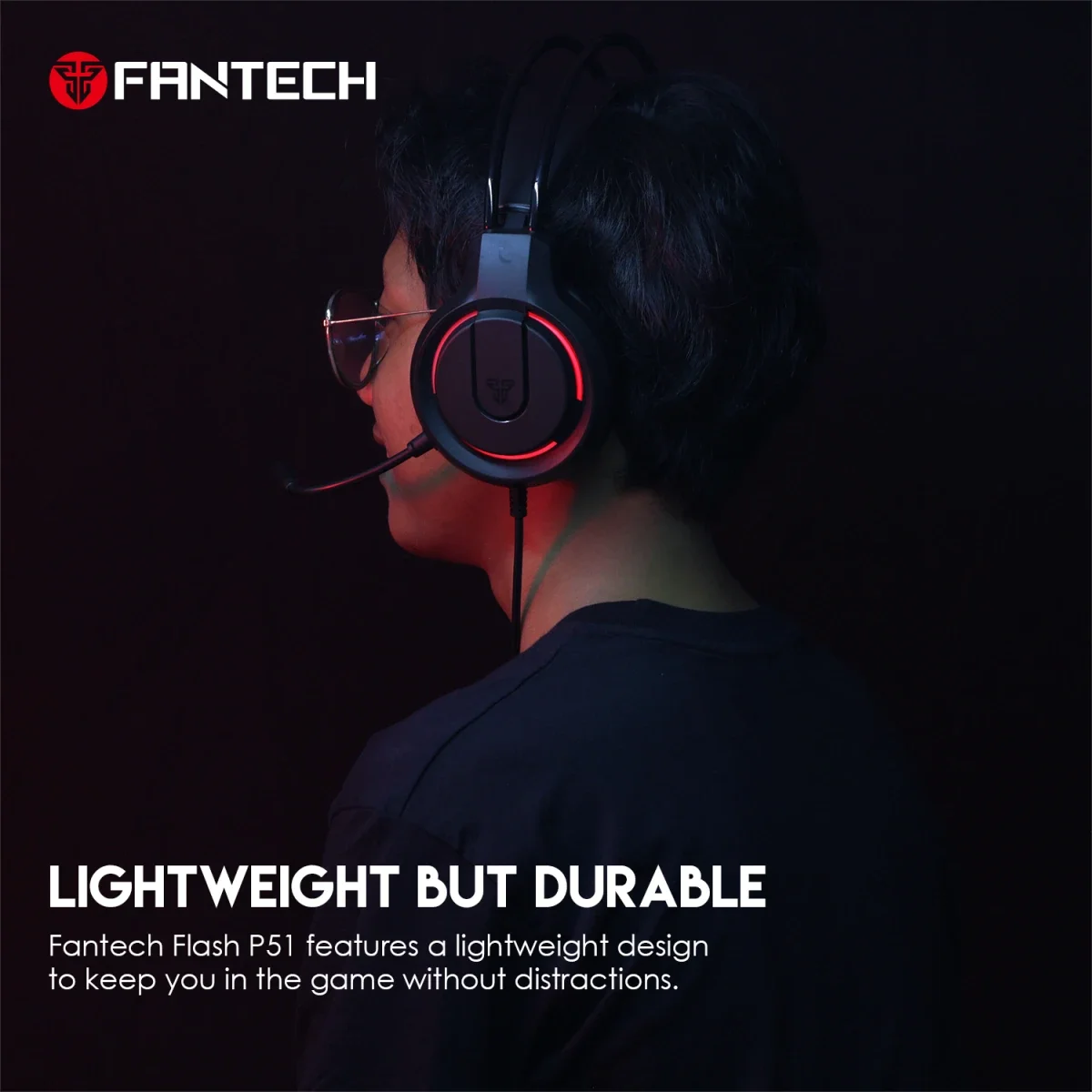 Fantech P51 5-in-1 Wired Gaming Combo Set with Keyboard, Mouse, Headset, Mousepad & Stand - Black - Thumbnail 5