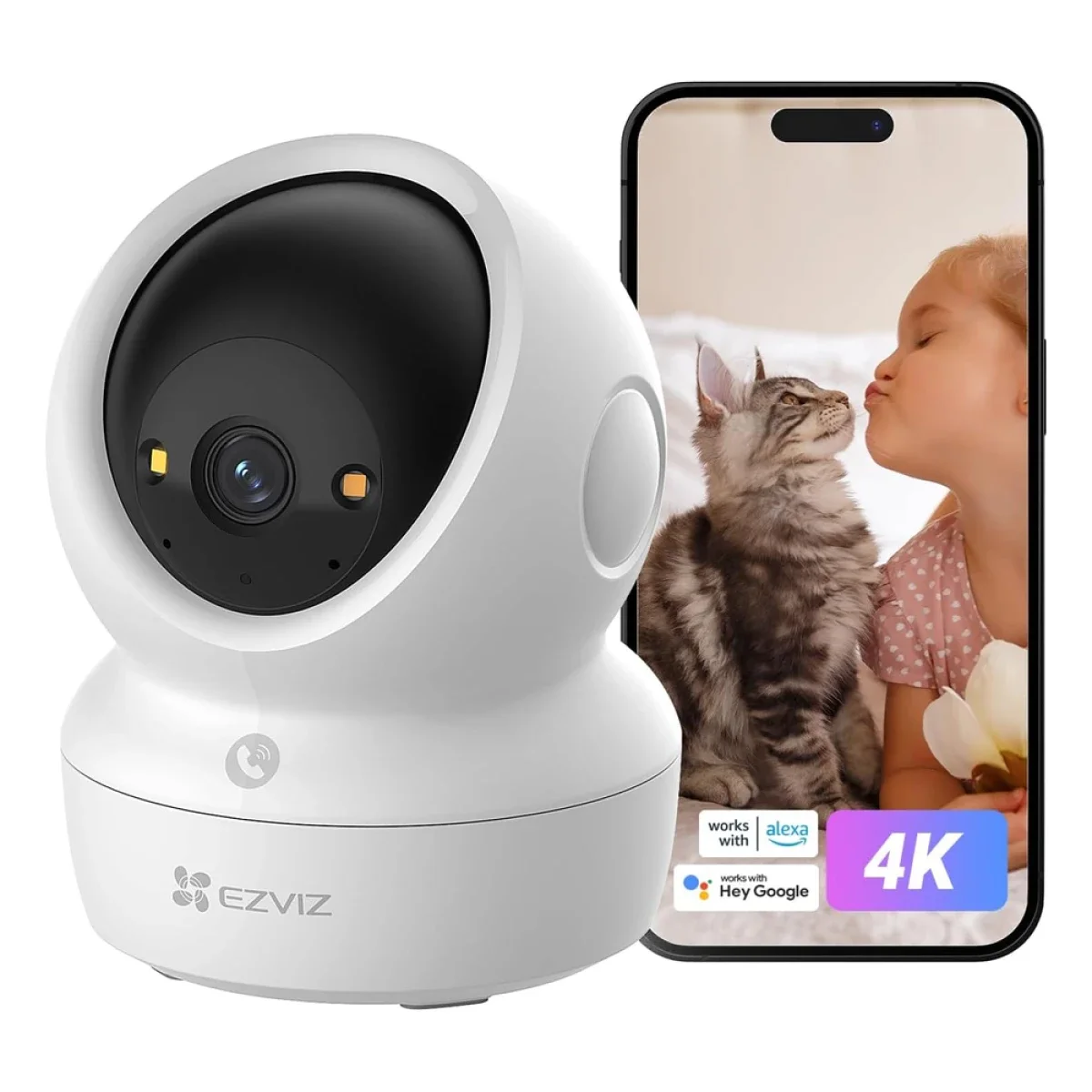 Ezviz H6C G1 4K Indoor Pan & Tilt Wi-Fi Camera with Human & Pet Detection