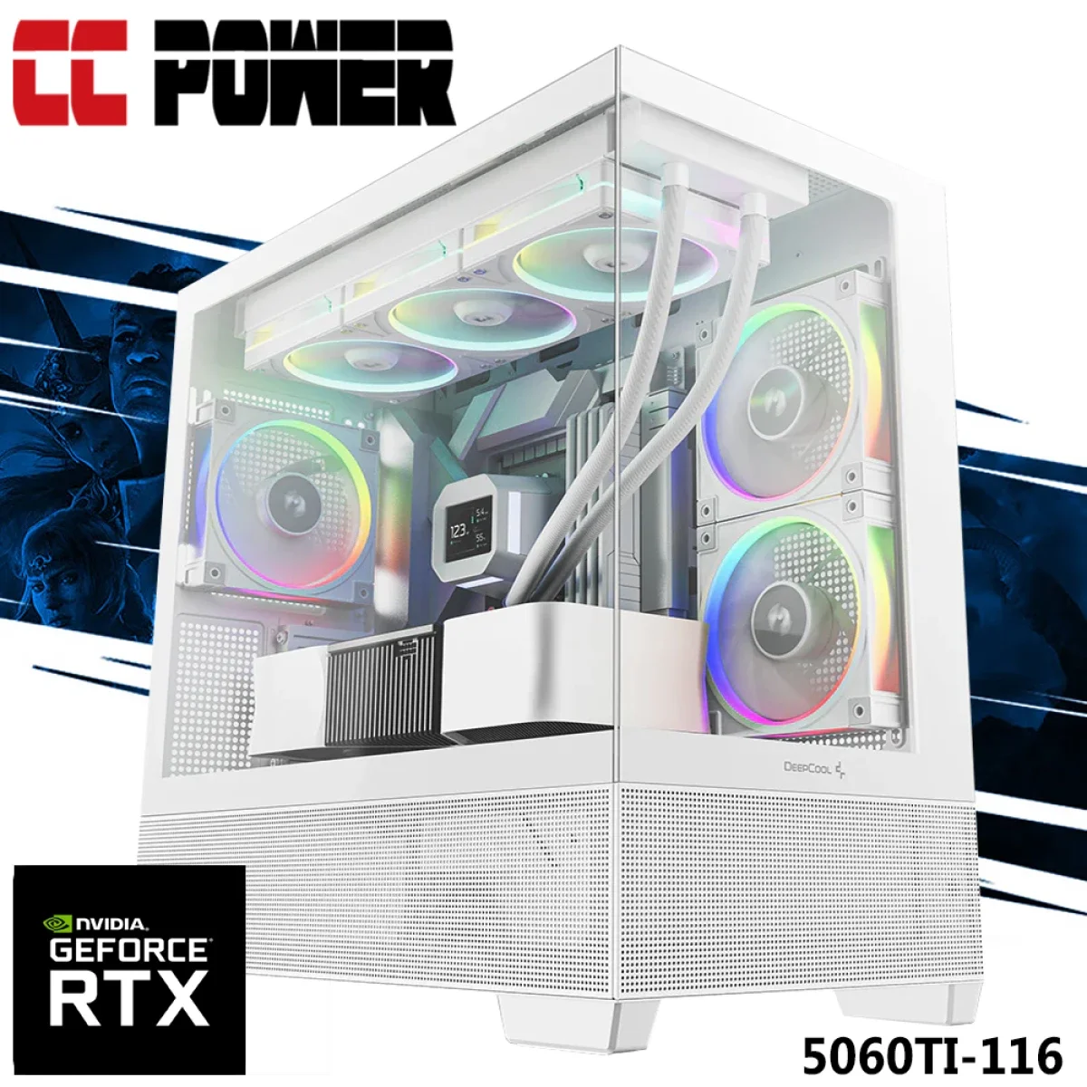 كمبيوتر عاب City Center Computers CC Power 5060TI-116 بمعالج Intel Core Ultra 5 225F وكرت RTX 5060 Ti وذاكره 16GB وSSD سعه 500 GB