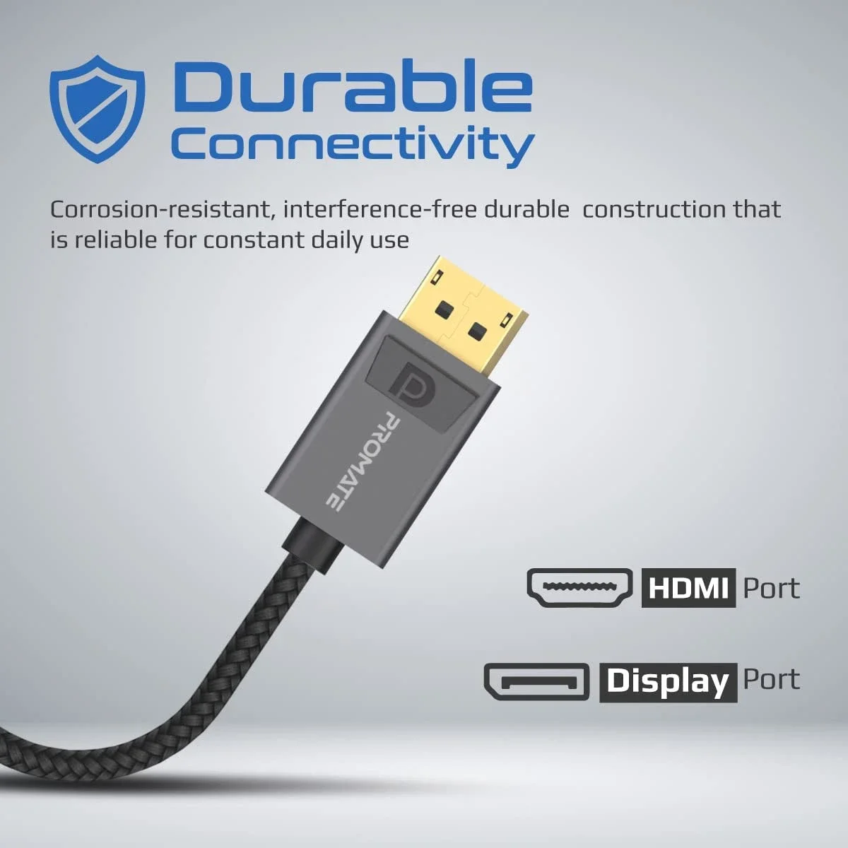 محول DisplayPort إلى HDMI من Promate MediaLink-DP بدقة 4K 60Hz مع كابل نايلون مجدول - Image 5