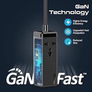 Promate PowerBrix-GaN65 65W GaNFast 5-in-1 Power Strip with 2500W AC Socket & 2m Cable - Thumbnail 12