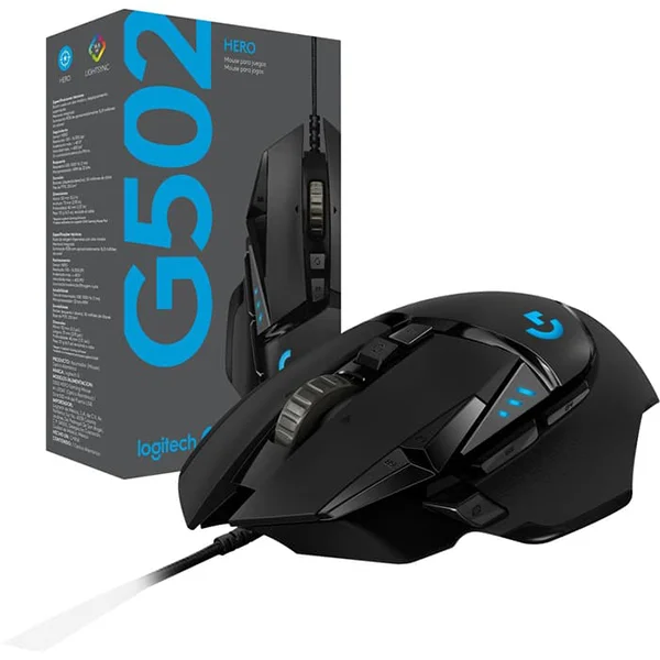ماوس ألعاب سلكي Logitech G502 HERO عالي الأداء مع حساسية قابلة للتعديل تصل إلى 16000 DPI - Image 1