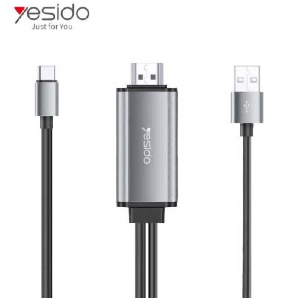 كيبل فيديو YESIDO HM02 من Type-C إلى HDMI بطول 2 متر 4K 60Hz