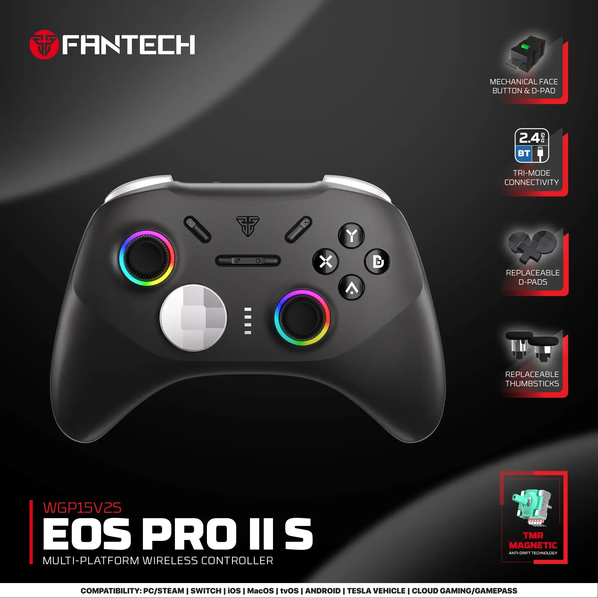 يد تحكم ألعاب Fantech EOS Pro II S WGP15V2S اللاسلكية - Orion - Thumbnail 3