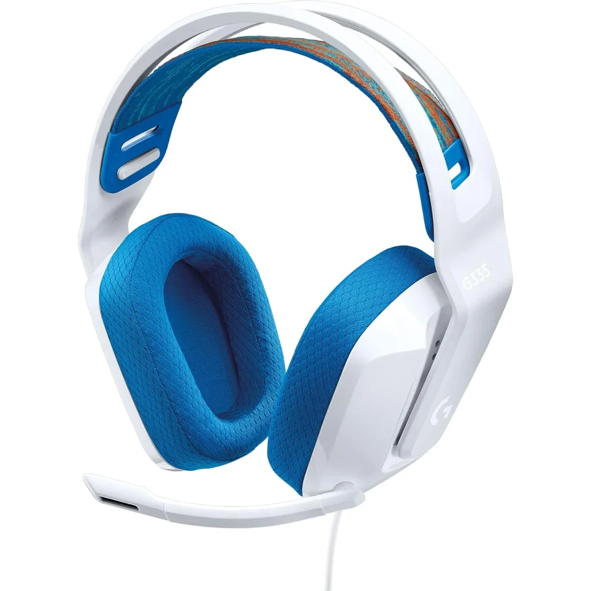 Logitech G335 Wired Gaming Headset with Flip-to-Mute Mic and 3.5mm Audio Jack - White