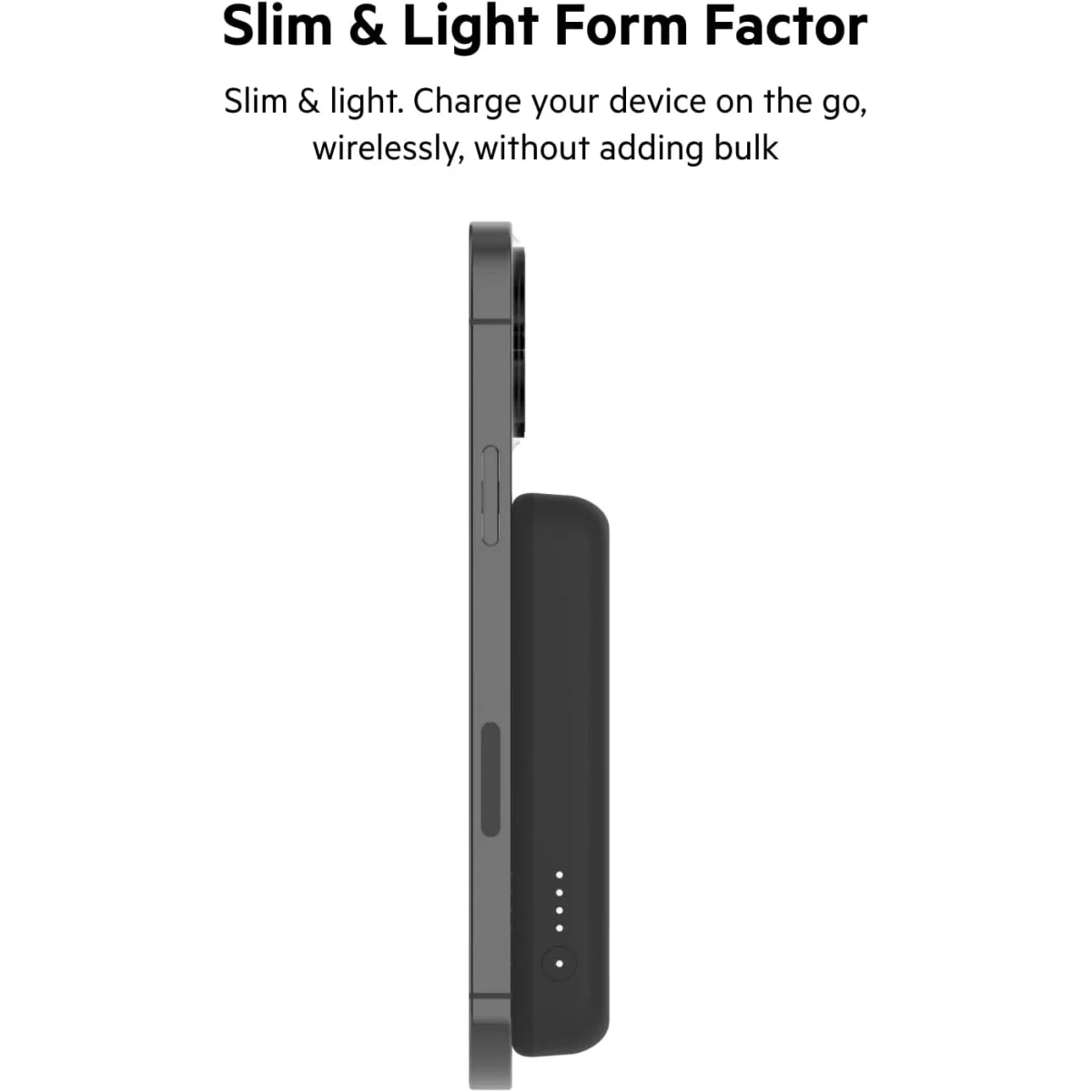 Belkin BoostCharge 5000mAh MagSafe Wireless Power Bank 7.5W with Kickstand - Black - Image 3
