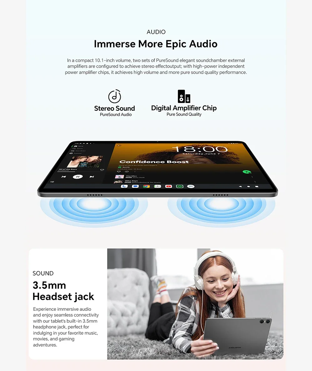 TECLAST P30T (2025) 10.1-Inch IPS 90Hz Android 14 Wi-Fi Tablet, 128GB, 4GB RAM, Grey - Thumbnail 24