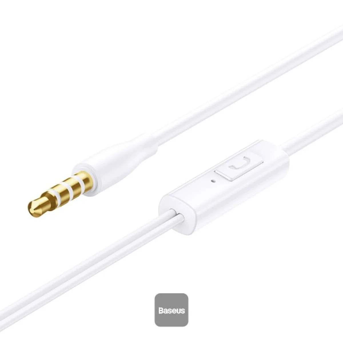 Baseus Encok HZ11 Wired In-Ear Earphones with Mic, 3.5mm Jack - White - Image 3