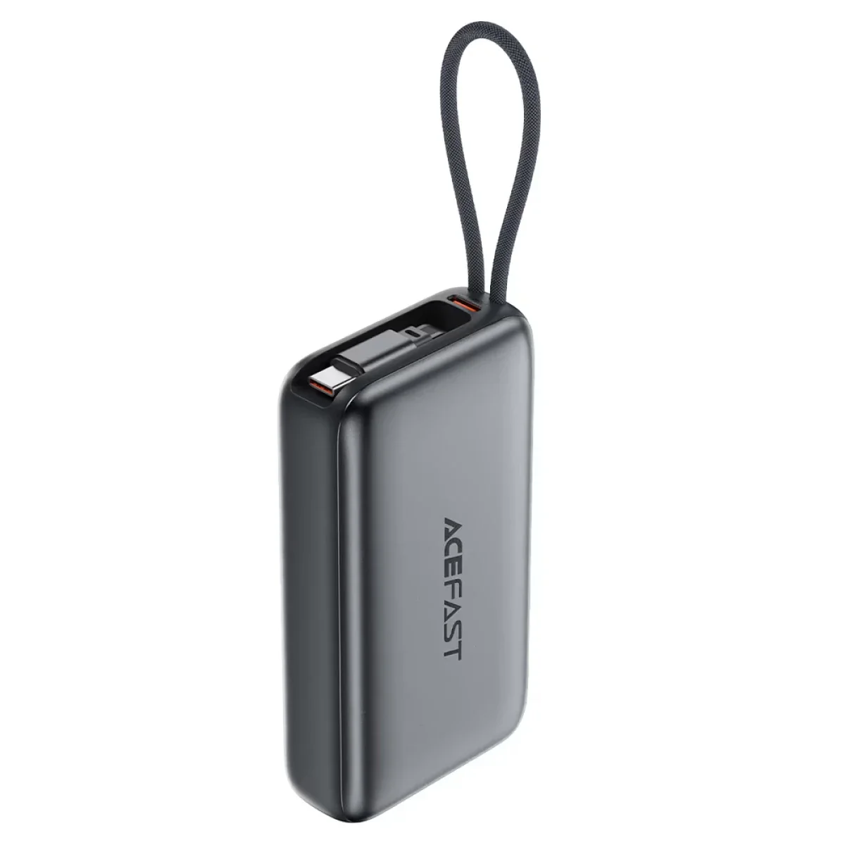 باور بانك ACEFAST M32 سعة 10000mAh بقدرة 35W مع كابل USB-C قابل للسحب، رمادي معدني - Thumbnail 2