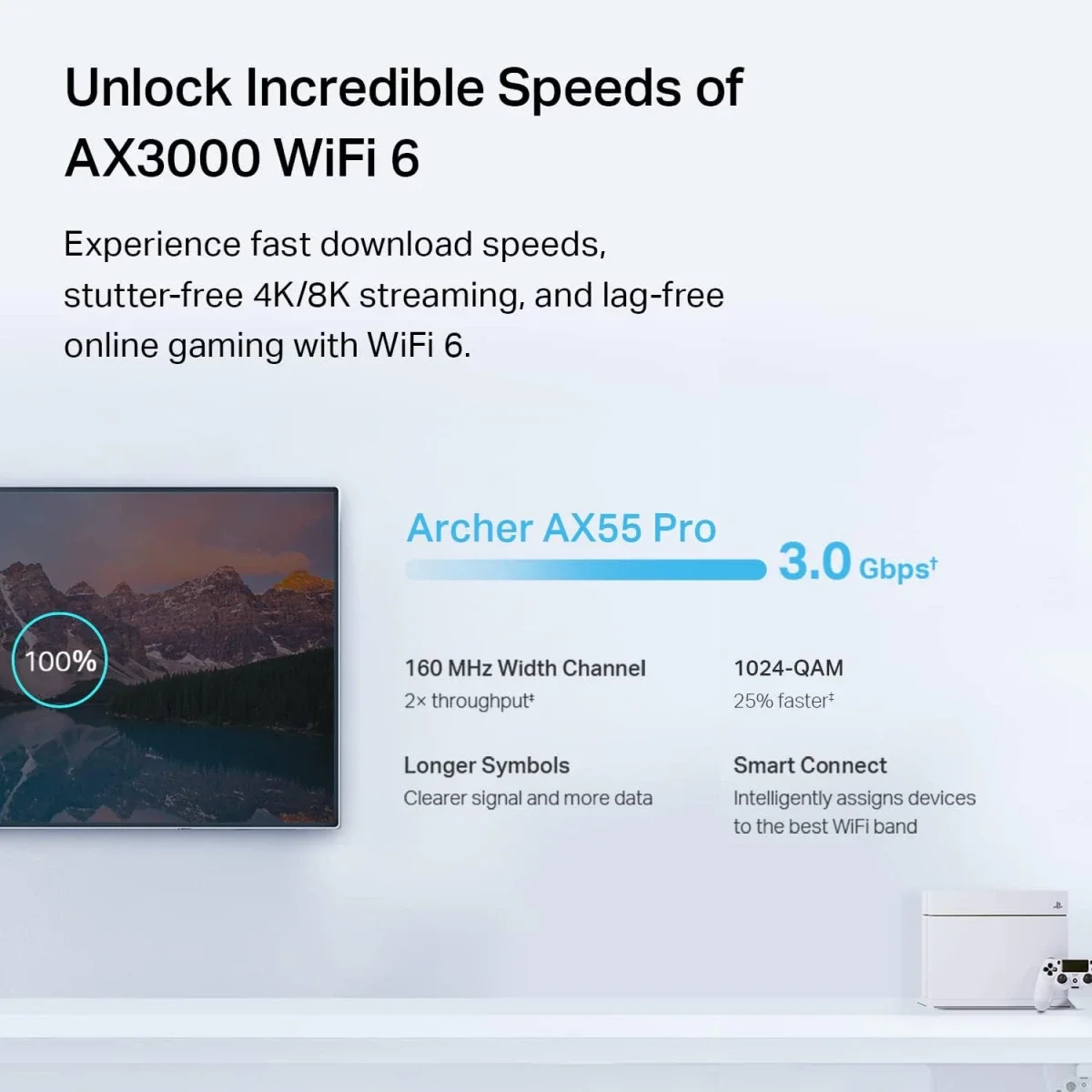 TP-LINK Archer AX55 Pro AX3000 Wi-Fi 6 Dual-Band Gigabit Router with 2.5 Gbps Port - Thumbnail 4