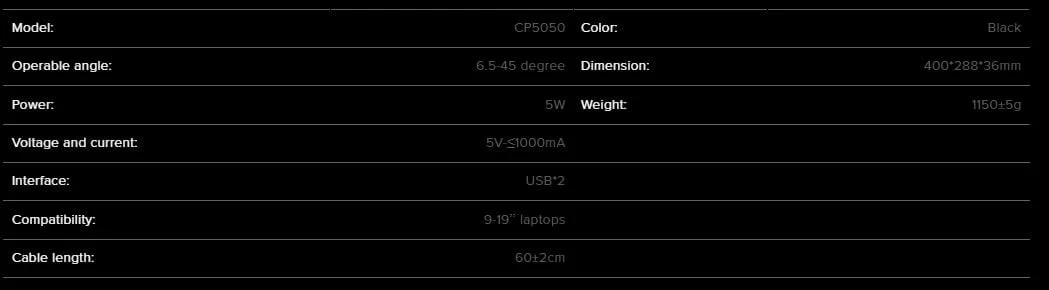 Meetion CP5050 Gaming Laptop Cooling Pad with Customizable RGB Lighting and Fan Speed - Image 11