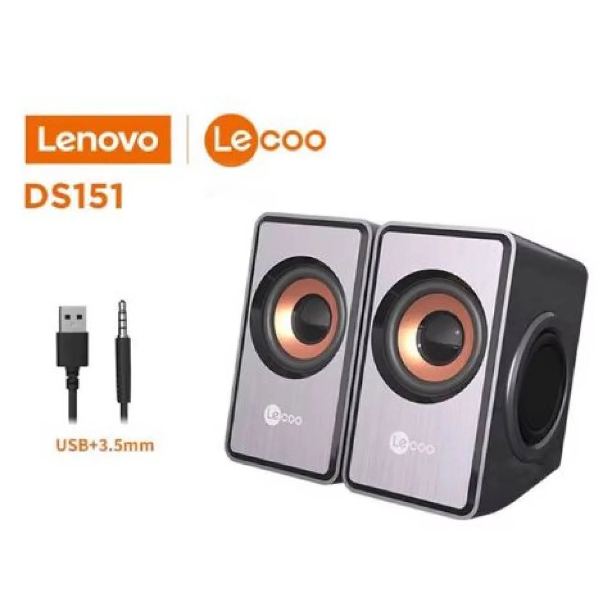 Lecoo DS151 Wired USB Desktop Computer Speakers with Dual Diaphragms - Thumbnail 4