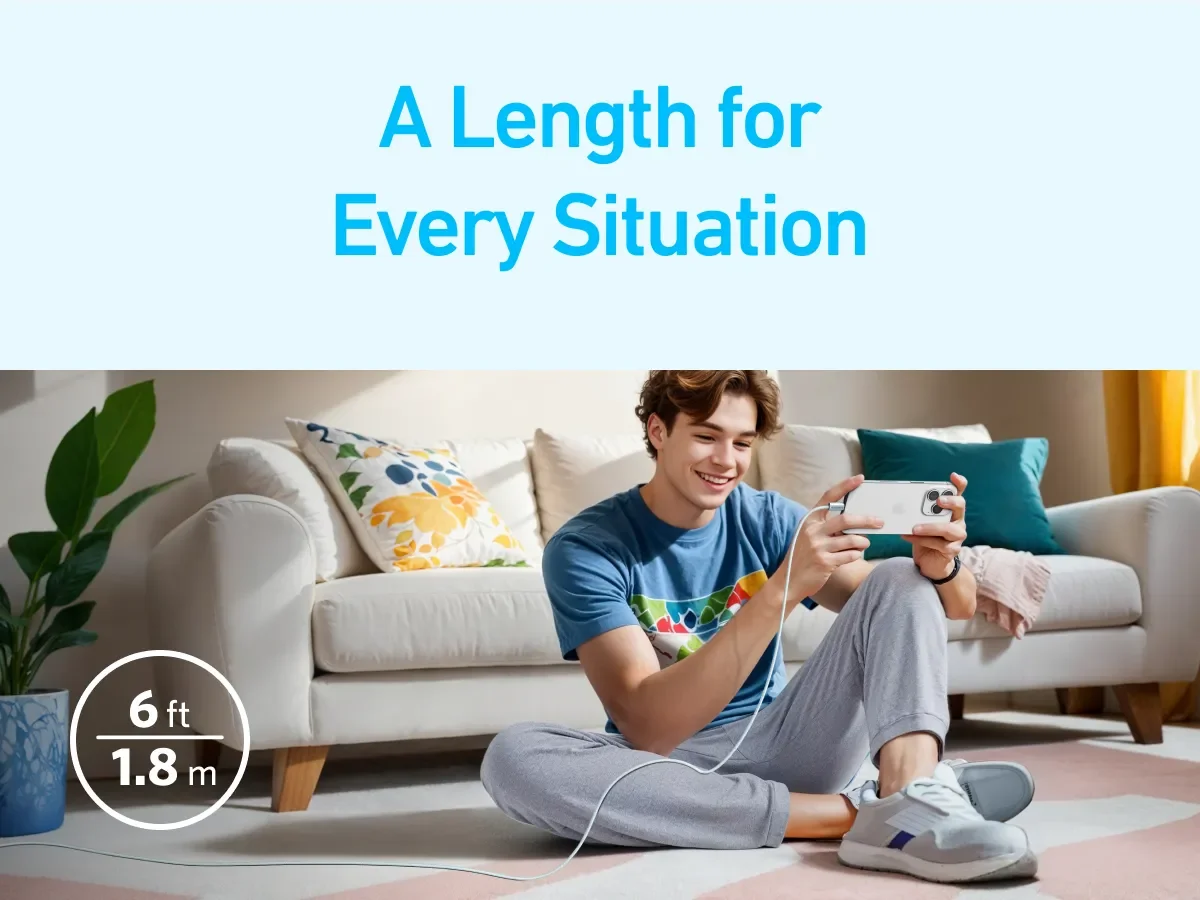 كابل شحن سريع USB-C إلى USB-C Anker Zolo A8060 بقدرة 240 واط مضفر بطول 1.5 متر أبيض - Image 14