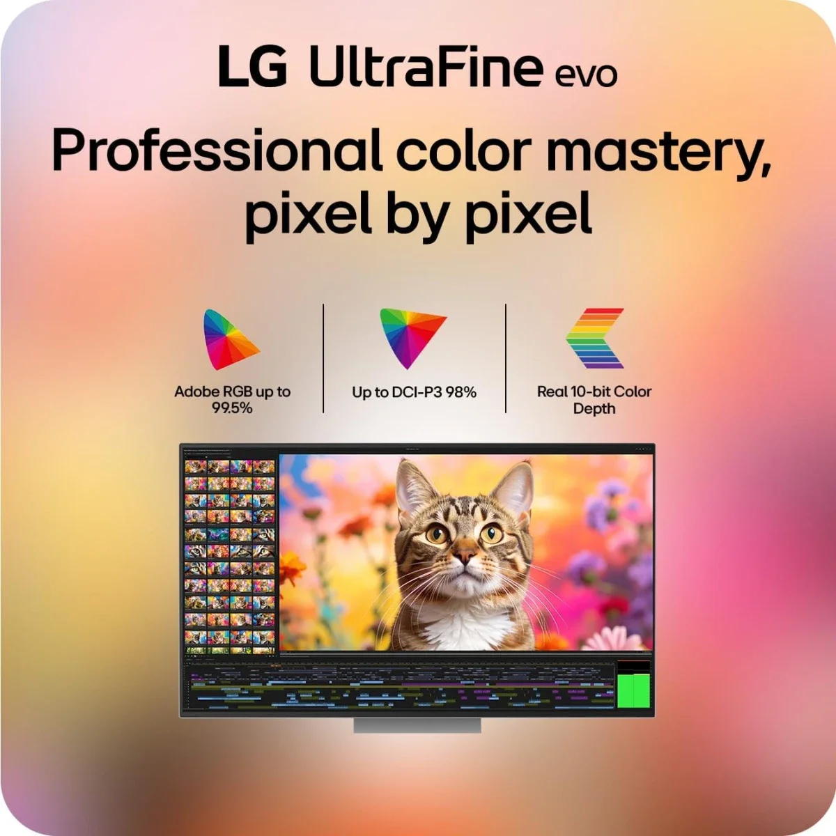 LG 32U990A-S UltraFine 32-inch 6K Professional Monitor, Nano IPS Black, Thunderbolt 5, DisplayHDR 600, Speakers, HDMI 2.1, DisplayPort 2.1, USB-C, Tilt/Height/Pivot Stand, Silver - Thumbnail 10