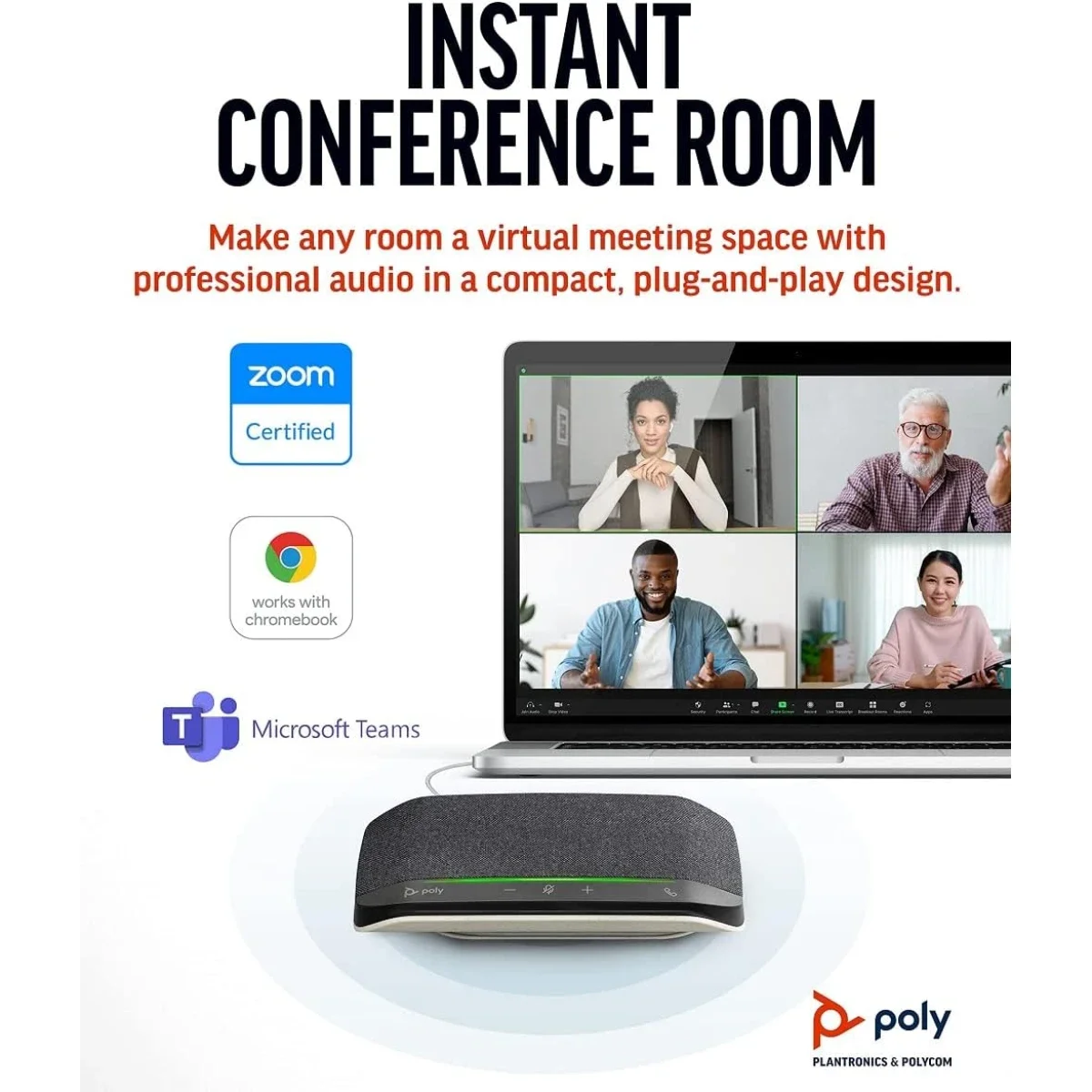 Poly Sync 10 USB Speakerphone with Dual Microphones - Thumbnail 2