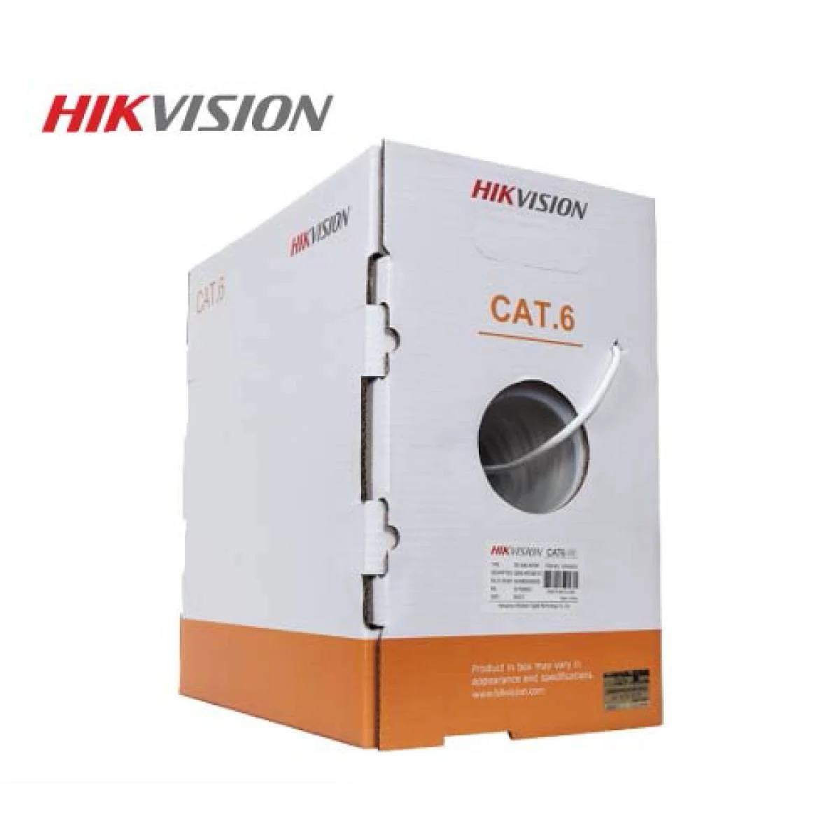 كيبل شبكة HIKVISION DS-1LN6U-WCCA Cat6 UTP CCA بطول 305 متر أبيض 0.565 مم