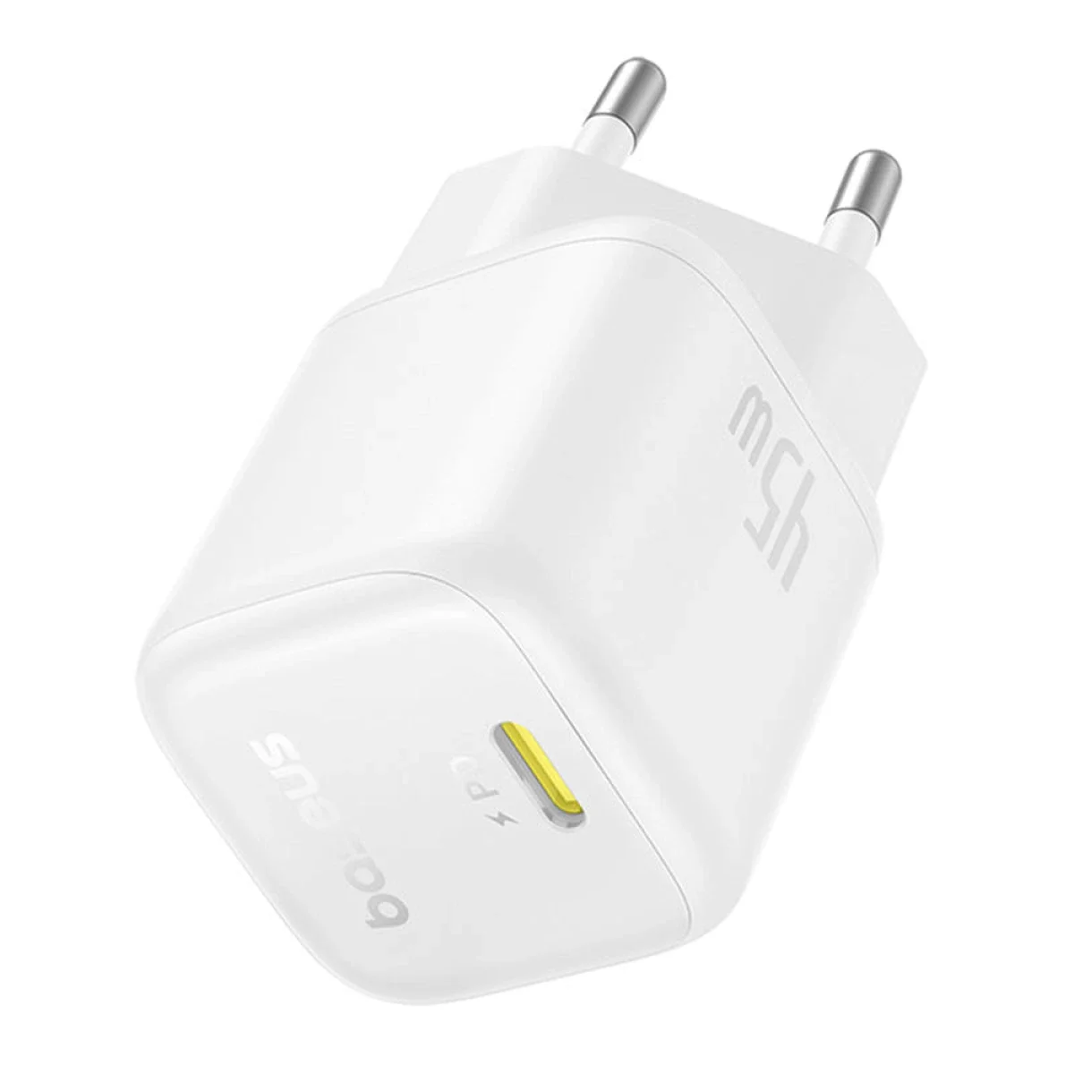 شاحن جداري Baseus PicoGo GaN6 Pro USB-C بقدرة 45 واط، قابس أوروبي - أبيض قمري - Image 3