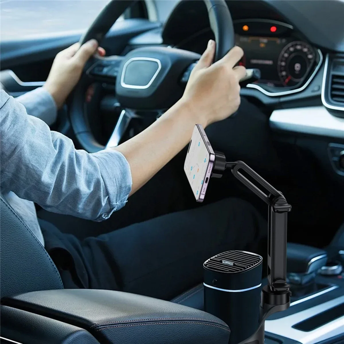 حامل هاتف للسيارة ACEFAST D63 لحامل الأكواب قابل للتعديل لهواتف 4.7-6.9 إنش - أسود - Image 7