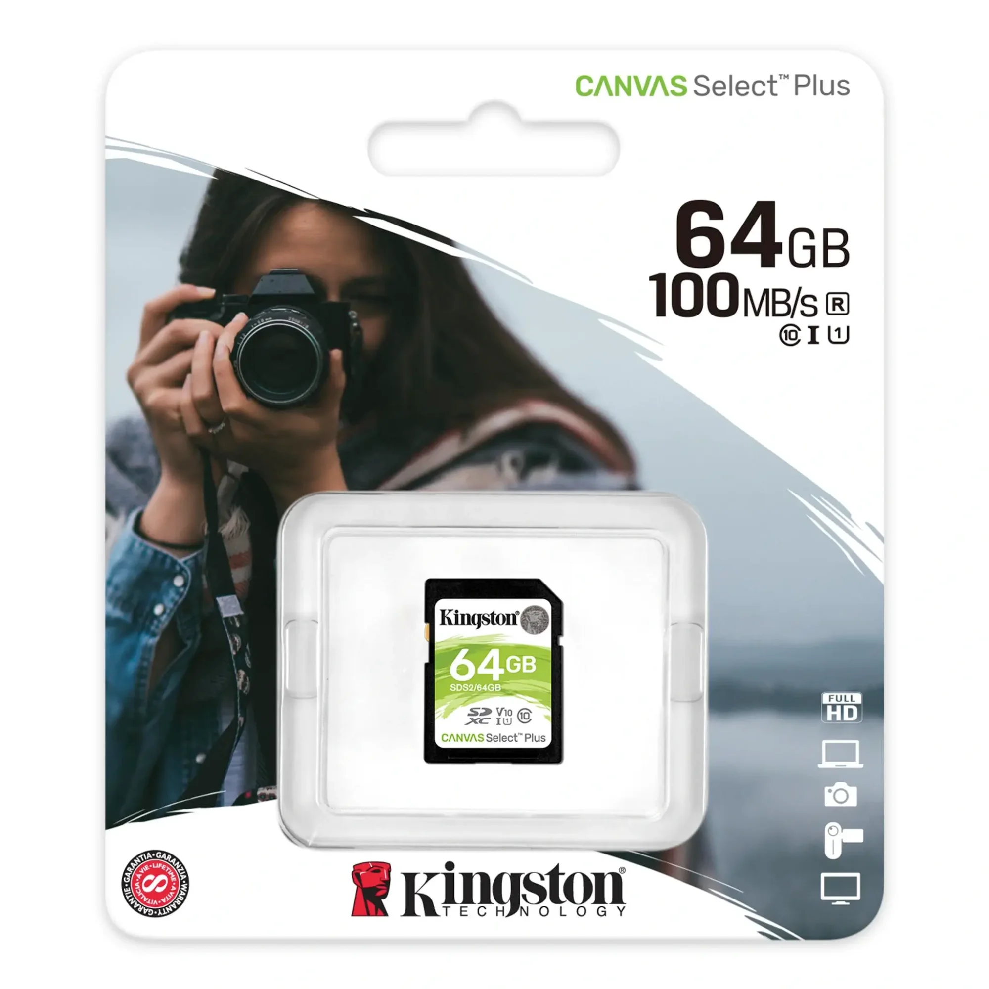 كرت ذاكرة SD Kingston Canvas Select Plus سعة 128GB بسرعة 100MB/s SDS2 - Thumbnail 3