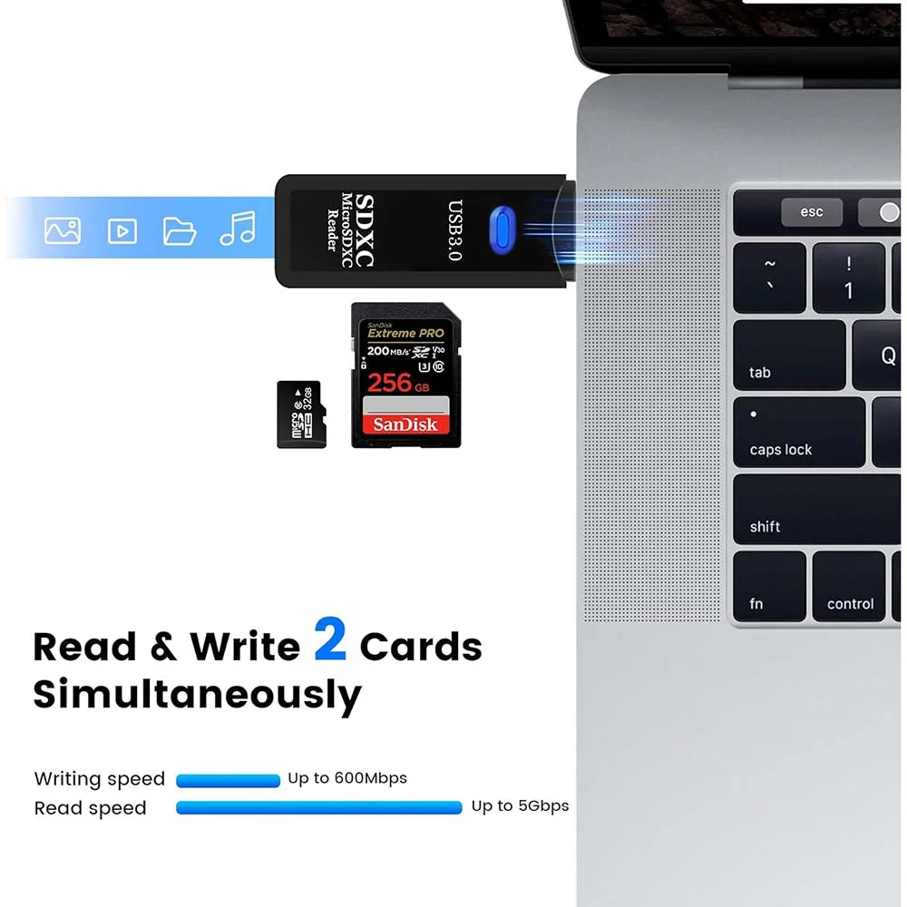 قارئ بطاقات AIYEEN USB 3.0 2 في 1 لبطاقات SD وMicro SD/TF - Image 7