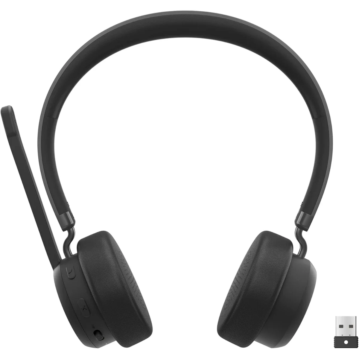 سماعة رأس Lenovo لاسلكية للمكالمات Teams، بلوتوث 5.3 ومستقبل USB-A - Thumbnail 2