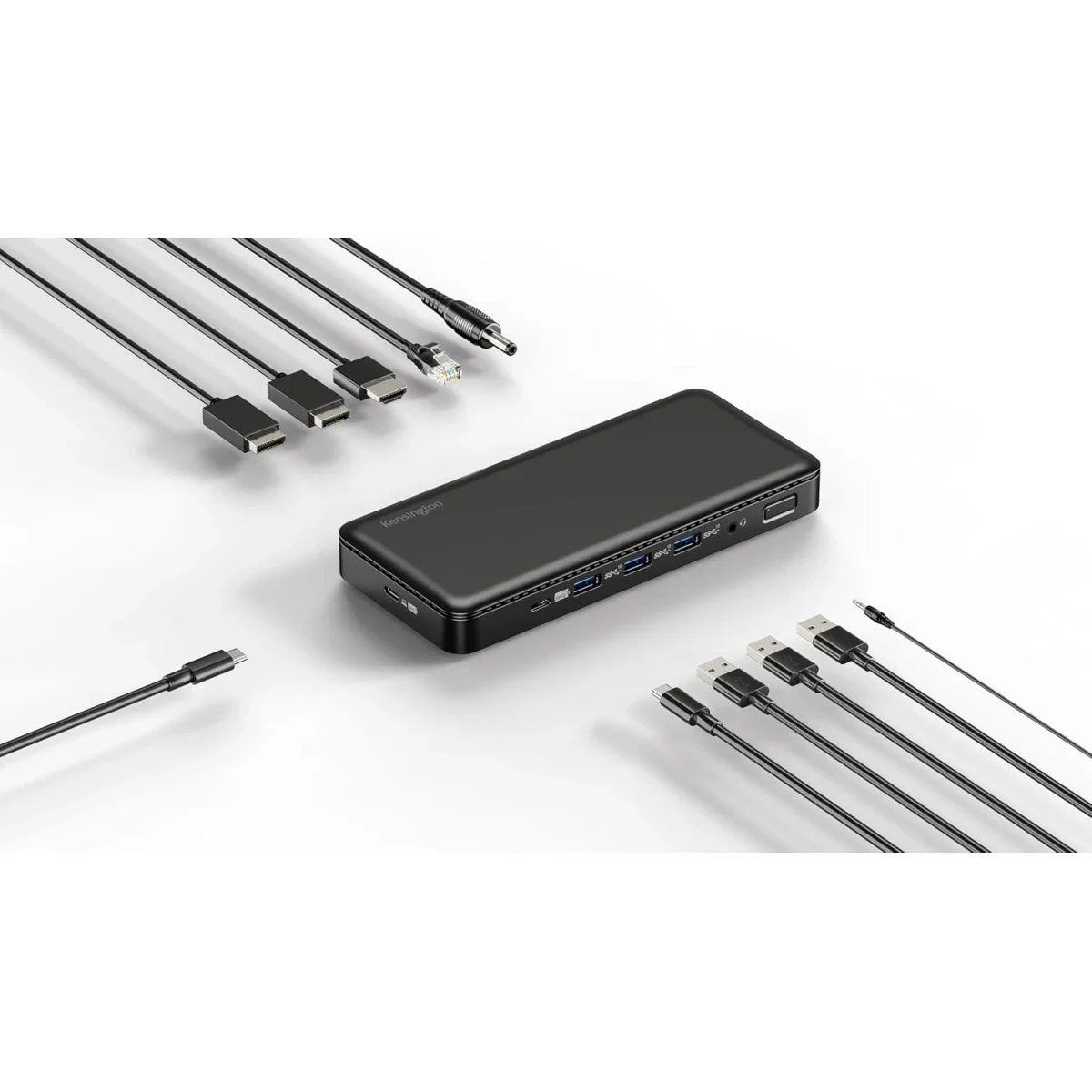 محطه لمجموعه واسعه من منافذ Kensington SD4839P 9 في 1 USB-C بدون تعريف بقدره 85W PD وسرعه 10Gbps لون اسود
