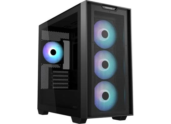 Asus A21 PLUS Black Micro-ATX ARGB Mid-Tower Gaming Case with 4 x 120mm ARGB Fans - Thumbnail 4
