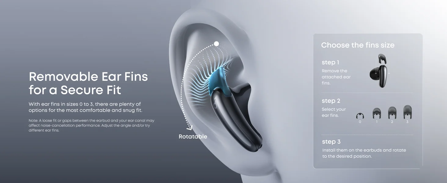 سماعات أذن Anker Soundcore Liberty لاسلكية بتقنية Bluetooth وعزل ضوضاء تكيفي، تشغيل حتى 30 ساعة - أسود - Thumbnail 15