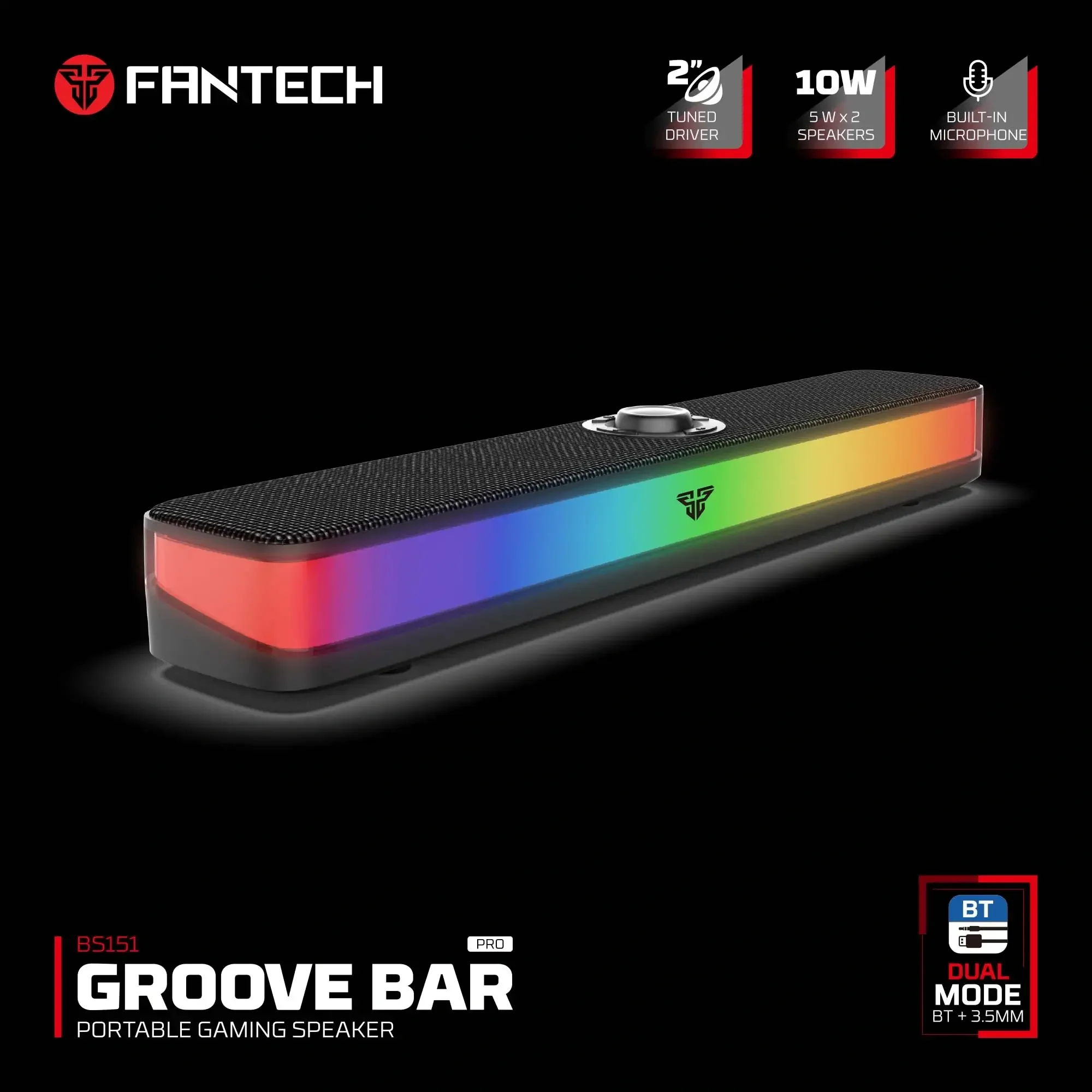 Fantech Groove Bar Pro BS151 Dual Mode Gaming Speaker USB Type-C