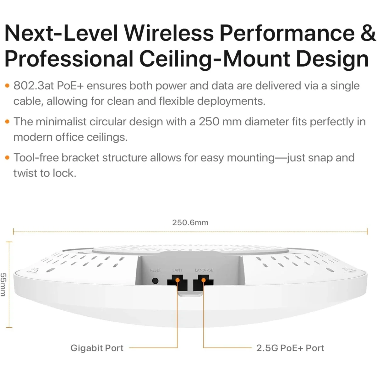 نقطة وصول سقفية Tenda i36 BE5010 ثنائية النطاق Wi-Fi 7 - Image 6