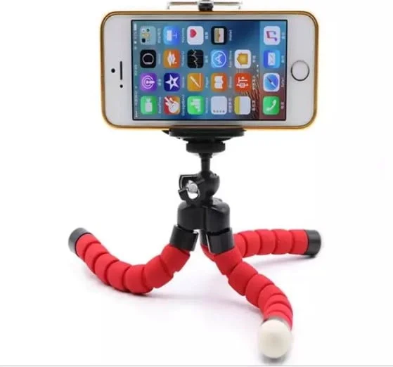 Flexible-Leg Phone and Camera Tripod with Bluetooth Remote – Black/Red - Image 4