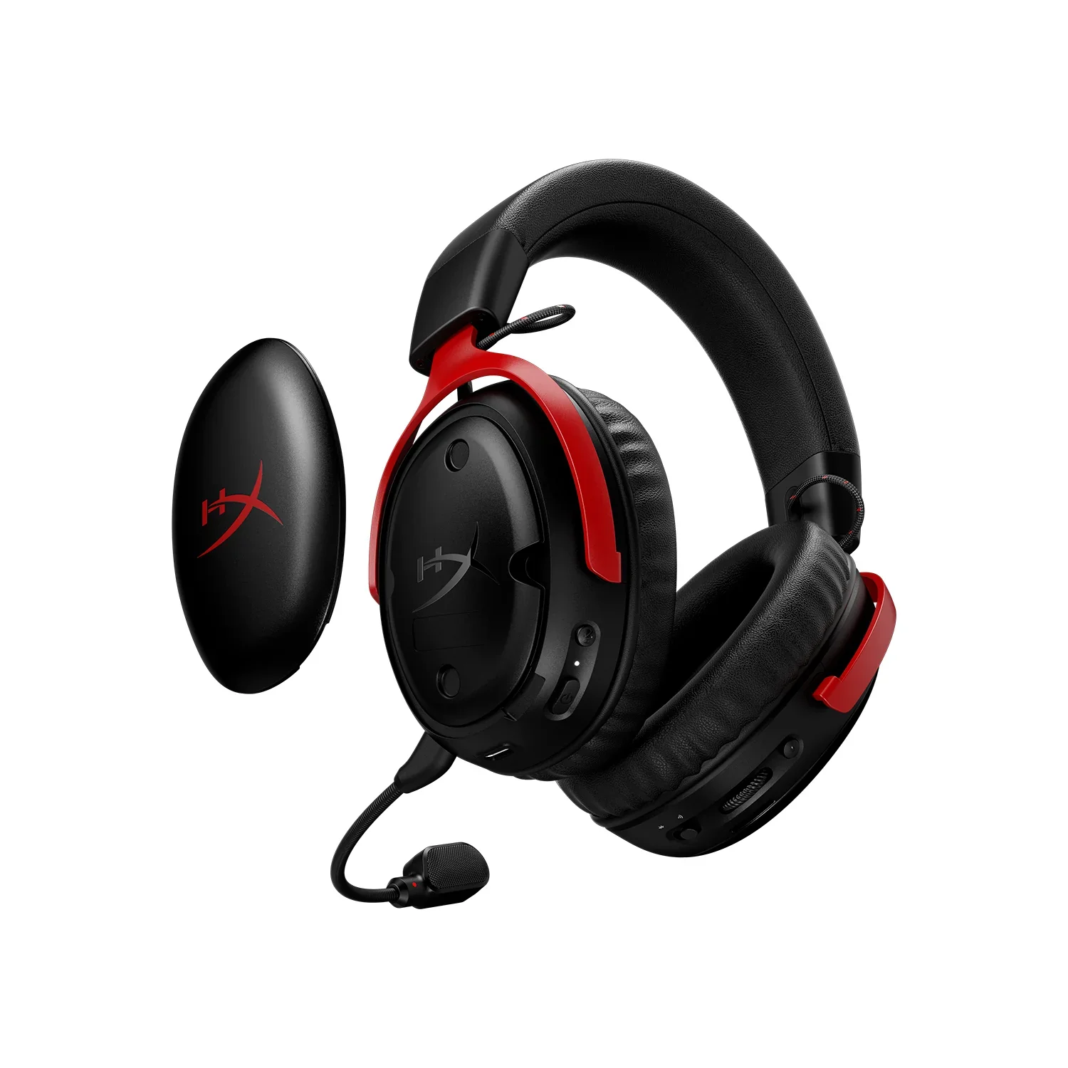 HyperX Cloud III S Wireless and Bluetooth Gaming Headset 120-Hour Battery DTS Spatial Audio Black Red - Thumbnail 5