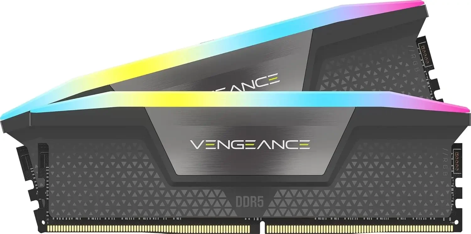 رام Corsair VENGEANCE بسعه 32GB (2x16GB) وتردد 6000MHz DDR5 RGB لون Grey CL36